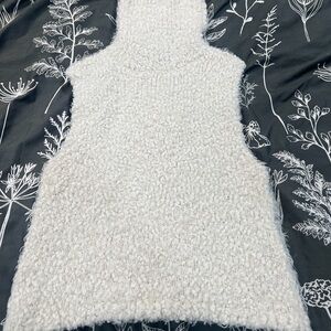 Zara Cozy Sherpa Cream Textured Bouclé Sweater Vest